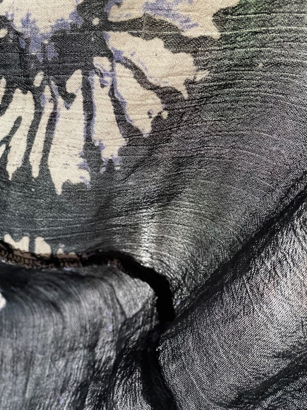 FREE PEOPLE Darjeeling Tie-Dye Swing Dress Black White Blue Like New Festival M - Picture 8 of 16